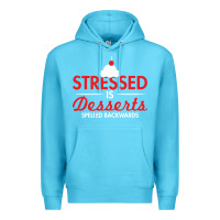 Ocean Blue stressed is desserts spelled backwards Premium Hoodie - linhVisuals