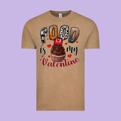 Food İs My Valentine Vintage Tee Designed By Sublimationcraftshop