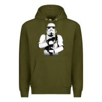 Army Green stormtrooper cat Premium Hoodie - linhVisuals