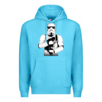 Ocean Blue stormtrooper cat Premium Hoodie - linhVisuals
