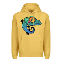 Antique Gold cute colorful cartoon gecko Premium Hoodie - linhVisuals