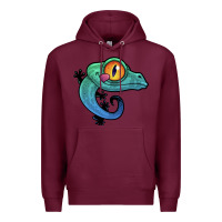 Burgundy cute colorful cartoon gecko Premium Hoodie - linhVisuals