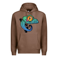 Chestnut cute colorful cartoon gecko Premium Hoodie - linhVisuals