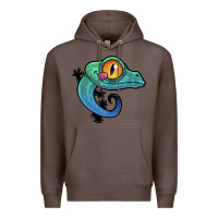 Coffee cute colorful cartoon gecko Premium Hoodie - linhVisuals