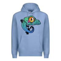 Colony Blue cute colorful cartoon gecko Premium Hoodie - linhVisuals