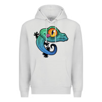 Dove Grey cute colorful cartoon gecko Premium Hoodie - linhVisuals