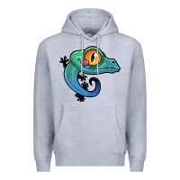 Heather Grey cute colorful cartoon gecko Premium Hoodie - linhVisuals