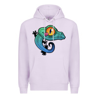 Lilac cute colorful cartoon gecko Premium Hoodie - linhVisuals