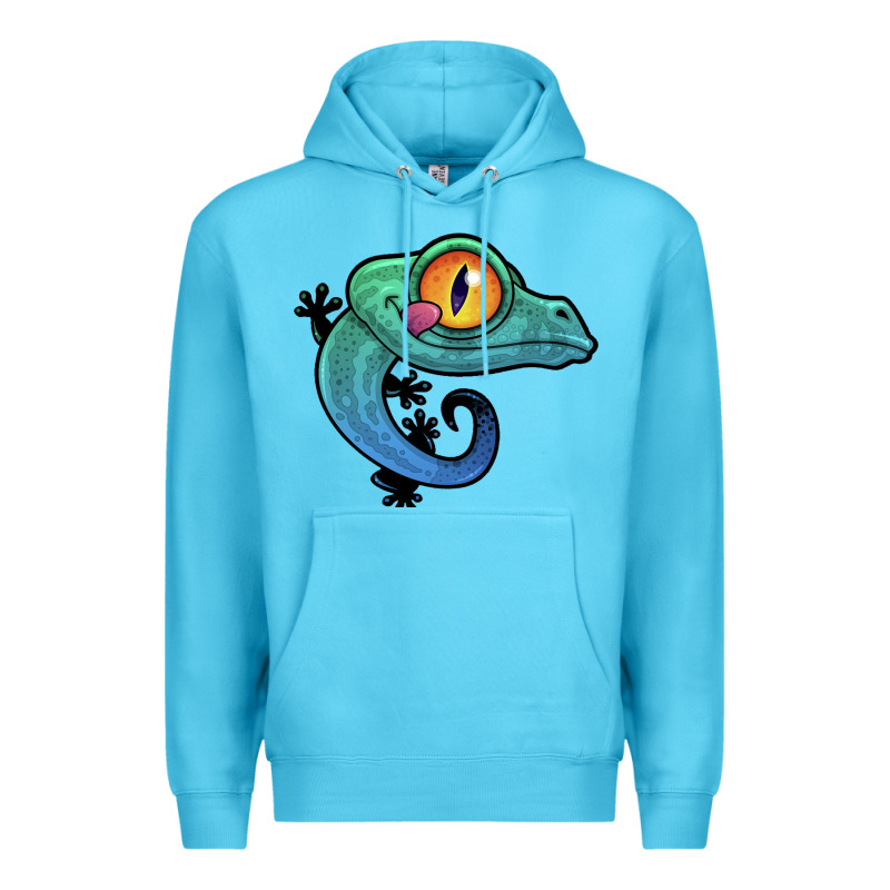 Cute Colorful Cartoon Gecko Premium Hoodie by linhVisuals | Teevron