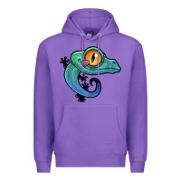 Purple cute colorful cartoon gecko Premium Hoodie - linhVisuals