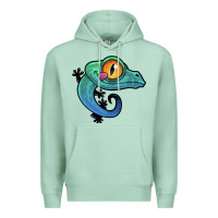 Seafoam cute colorful cartoon gecko Premium Hoodie - linhVisuals