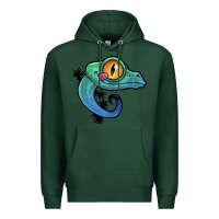 Sports Green cute colorful cartoon gecko Premium Hoodie - linhVisuals