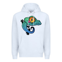 White cute colorful cartoon gecko Premium Hoodie - linhVisuals