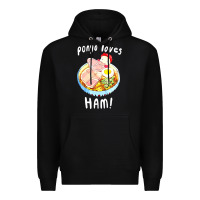 Black studio ghibli ponyo loves ham Premium Hoodie - linhVisuals