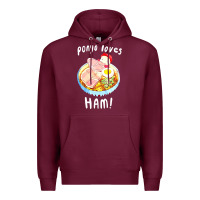 Burgundy studio ghibli ponyo loves ham Premium Hoodie - linhVisuals