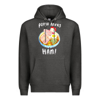 Charcoal Heather studio ghibli ponyo loves ham Premium Hoodie - linhVisuals