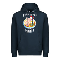 Navy studio ghibli ponyo loves ham Premium Hoodie - linhVisuals