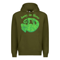 Army Green hang in there magical chameleon Premium Hoodie - linhVisuals