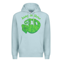Blue Mist hang in there magical chameleon Premium Hoodie - linhVisuals