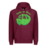 Burgundy hang in there magical chameleon Premium Hoodie - linhVisuals