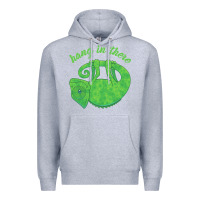Heather Grey hang in there magical chameleon Premium Hoodie - linhVisuals