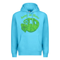 Ocean Blue hang in there magical chameleon Premium Hoodie - linhVisuals
