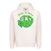 Pale Pink hang in there magical chameleon Premium Hoodie - linhVisuals