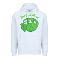 White hang in there magical chameleon Premium Hoodie - linhVisuals