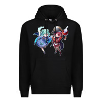 Black Houshou Marine and Uruha Rushia Premium Hoodie - linhVisuals