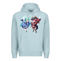 Blue Mist Houshou Marine and Uruha Rushia Premium Hoodie - linhVisuals
