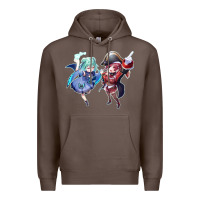 Coffee Houshou Marine and Uruha Rushia Premium Hoodie - linhVisuals