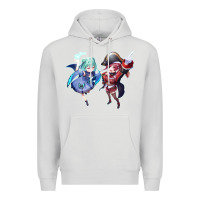 Dove Grey Houshou Marine and Uruha Rushia Premium Hoodie - linhVisuals
