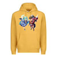 Mustard Houshou Marine and Uruha Rushia Premium Hoodie - linhVisuals