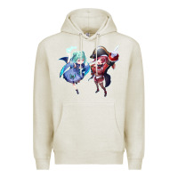 Oatmeal Heather Houshou Marine and Uruha Rushia Premium Hoodie - linhVisuals
