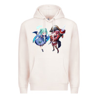 Pale Pink Houshou Marine and Uruha Rushia Premium Hoodie - linhVisuals