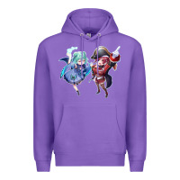 Purple Houshou Marine and Uruha Rushia Premium Hoodie - linhVisuals