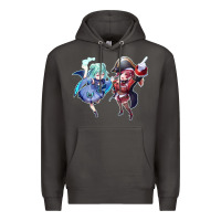 Smoke Houshou Marine and Uruha Rushia Premium Hoodie - linhVisuals