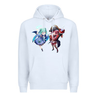 White Houshou Marine and Uruha Rushia Premium Hoodie - linhVisuals