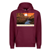 Burgundy vintage grand canyon national park retro colorado river 80s Premium Hoodie - linhVisuals