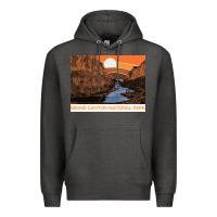 Charcoal Heather vintage grand canyon national park retro colorado river 80s Premium Hoodie - linhVisuals