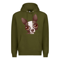 Army Green zippy the boston terrier Premium Hoodie - linhVisuals