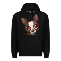 Black zippy the boston terrier Premium Hoodie - linhVisuals
