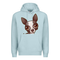 Blue Mist zippy the boston terrier Premium Hoodie - linhVisuals