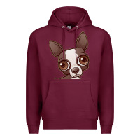 Burgundy zippy the boston terrier Premium Hoodie - linhVisuals