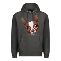 Charcoal Heather zippy the boston terrier Premium Hoodie - linhVisuals