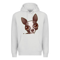 Dove Grey zippy the boston terrier Premium Hoodie - linhVisuals