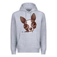 Heather Grey zippy the boston terrier Premium Hoodie - linhVisuals