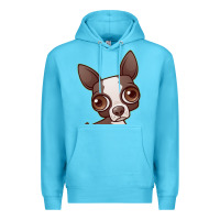 Ocean Blue zippy the boston terrier Premium Hoodie - linhVisuals