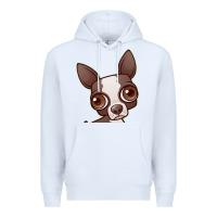 White zippy the boston terrier Premium Hoodie - linhVisuals