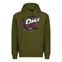 Army Green temple owls Premium Hoodie - linhVisuals
